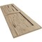 Ekena Millwork Hand Hewn 2 Equal Flat Panel w/Elliptical Top Faux Wood Shutters, 18W x 82H 76 Low Side, PR SHUFPL18X82HHPR - alternate 4